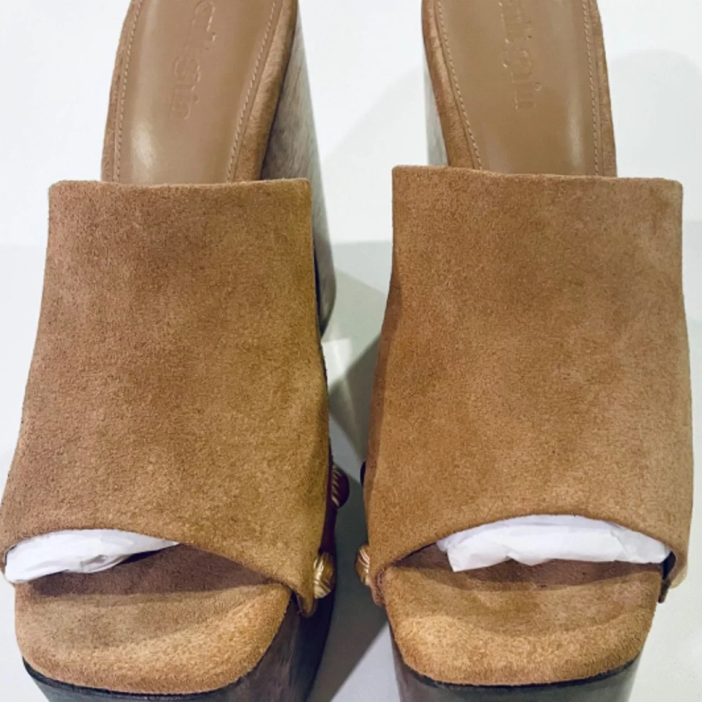 Cult Gaia Joplin square toe studded platform sandals size 36.5,